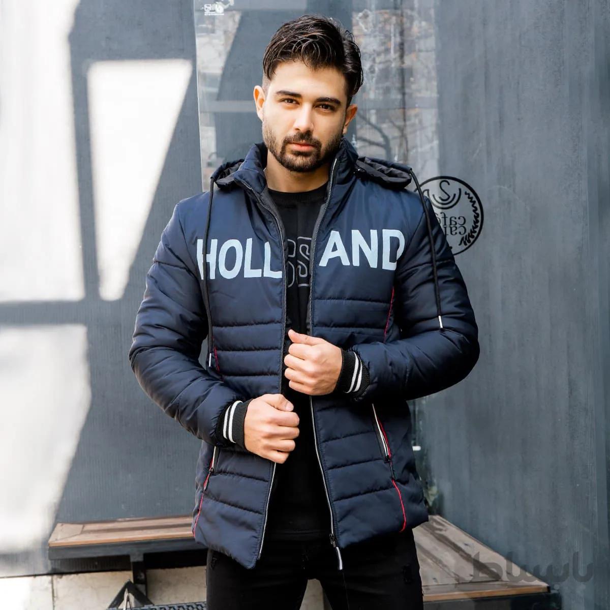 کاپشن مردانه سرمه ای مدل Holland