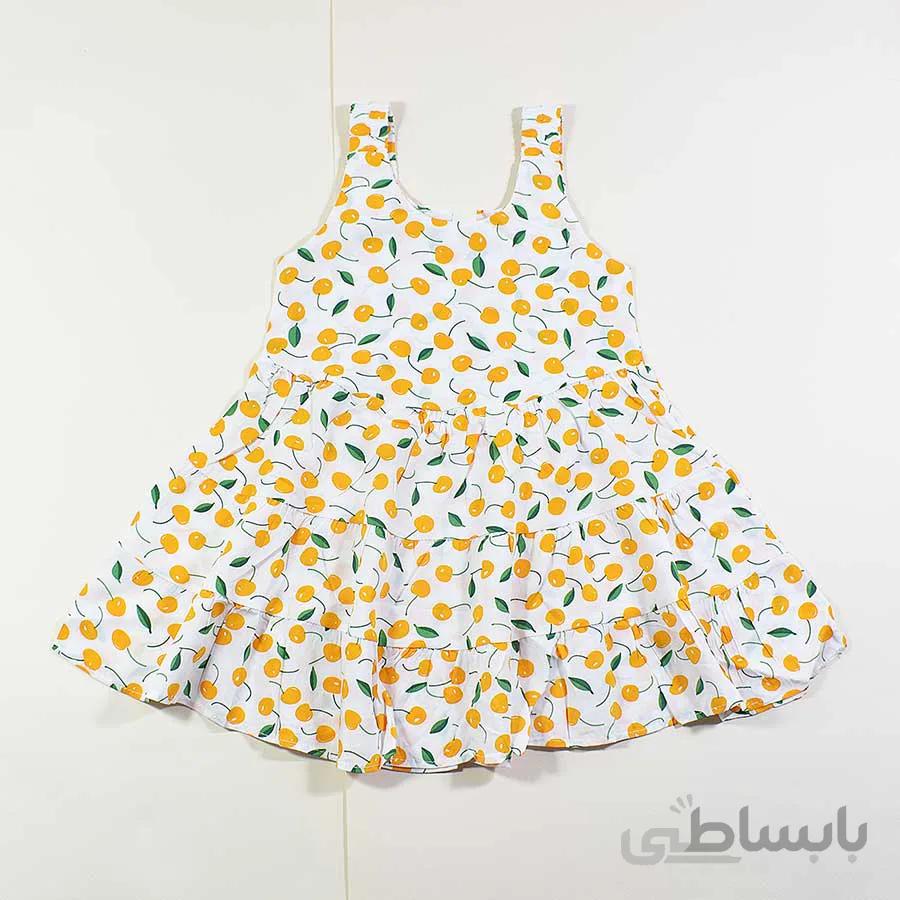 پیراهن بچه گانه دخترانه طرح گیلاس کد 2432