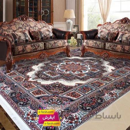 فرش ماشینی نگین مشهد طرح 2595 کرم