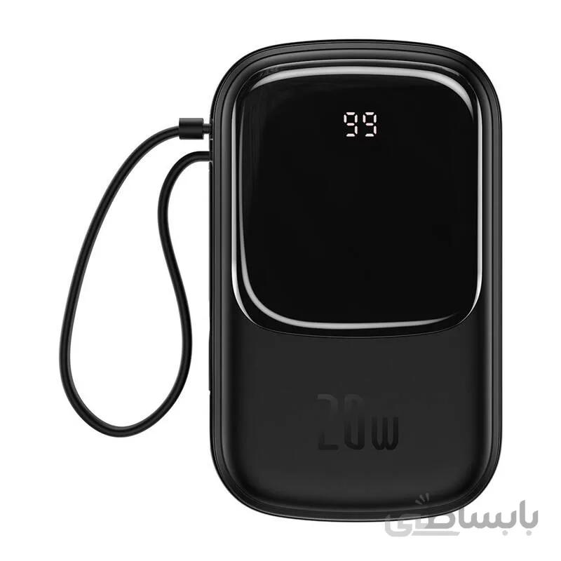 پاوربانک 20000mAh فست شارژ باسئوس Baseus مدل Qpow Digital Display توان 20وات رنگ سفید ا Baseus Qpow Digital Display 20000mAh 20W PPQD-H02