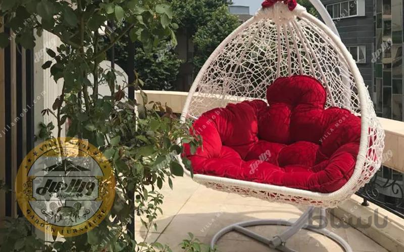 صندلی آویزی مناسب فضای باز دونفره