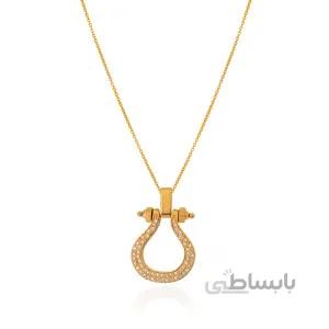 آویز طلا طرح فرد نگین دار کد CP351