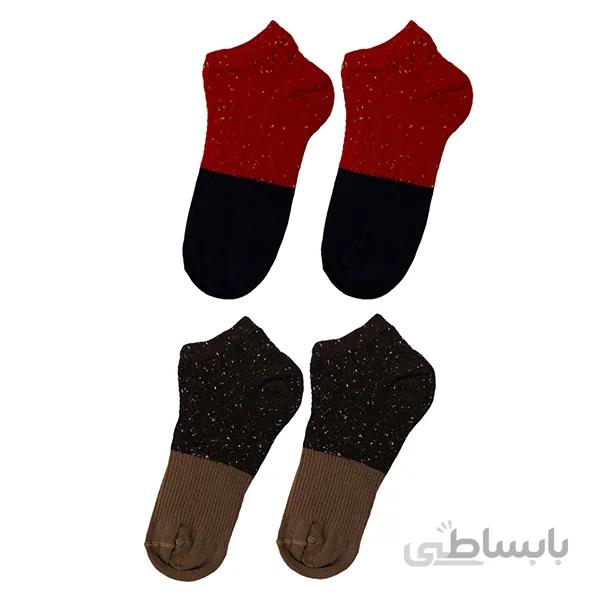 پک دو جفتی جوراب طرح بافت ساقدار کوتاه زنانه کد PH496.9