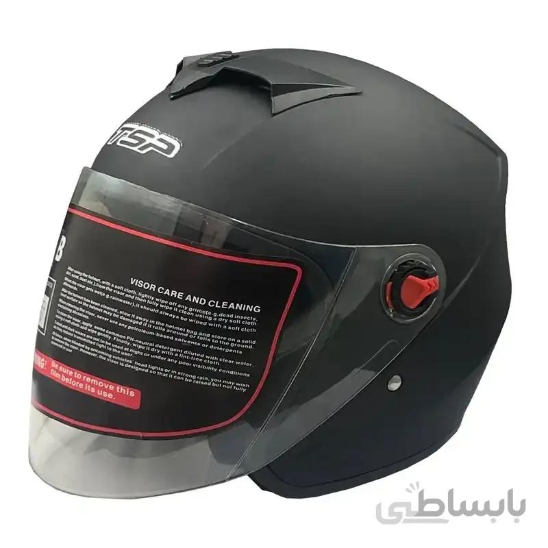 کلاه کاسکت تی اس پی مشکی مات مدل 102mat