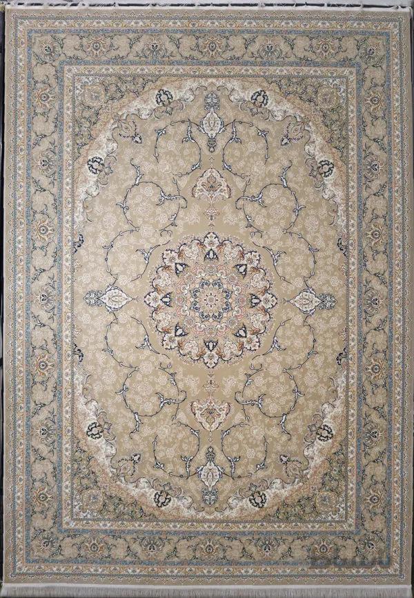 فرش کاشان 1200 شانه طرح 3215 بژ