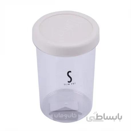 ظرف پلاستیکی درب دار باریک رنگ سفید (ساخت ژاپن)