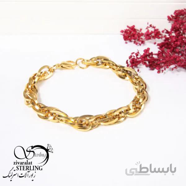 دستبند زنانه طرح طلا کد 5055