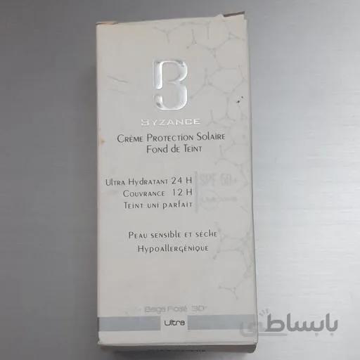 فلوئید ضد آفتاب کرم پودری +اس پی اف 50 پوست های چرب بیزانس حجم 30 میل ا High sun protection fluid foundation Combination to oily skin Byzance