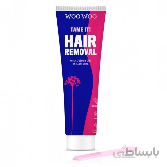 کرم موبر مناطق حساس woowoo انگلیسی | ضد حساسیت و نرم کننده ۵۰ میل ا WooWoo Tame it! Womens Hair Removal Cream Without Pain 50ml