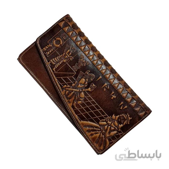 کیف پول هخامنشی زنانه چرم طبیعی