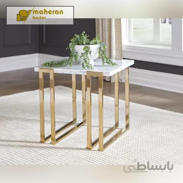 میز عسلی استیل مستطیل مدل پگاه PEGHAH