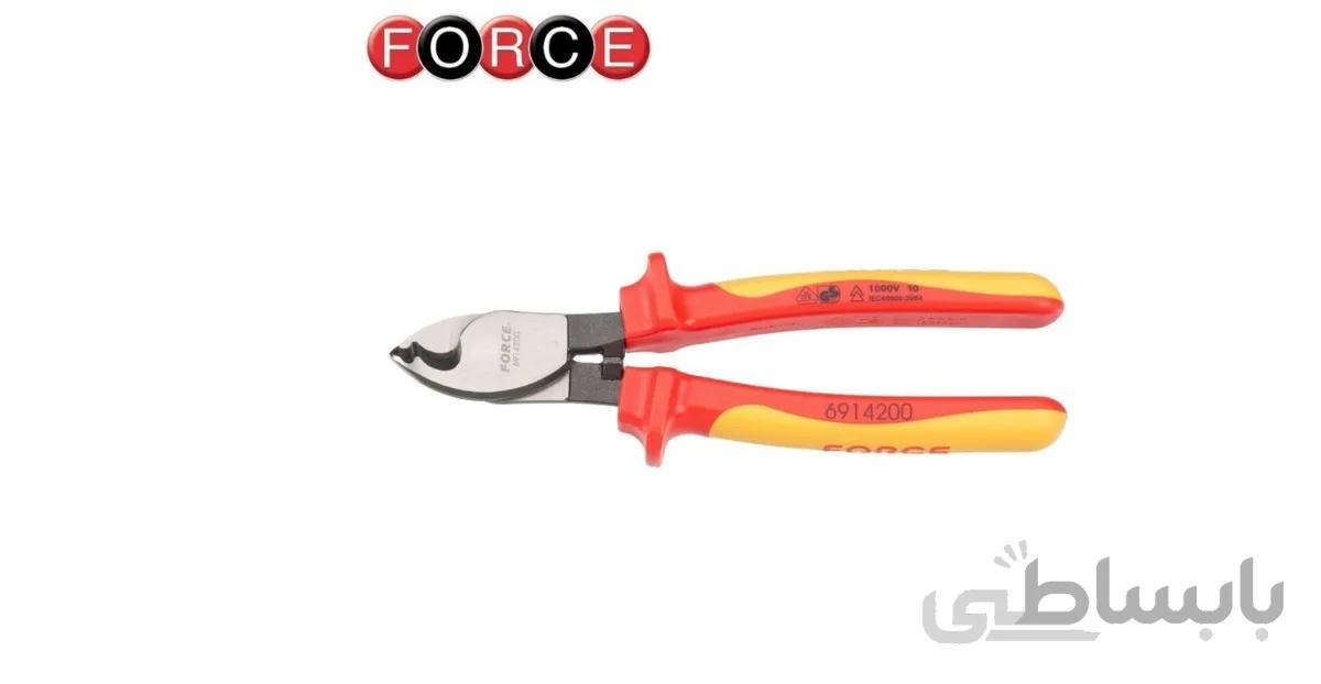 انبر کابل بر فشار قوی دسته کوتاه 1000 ولت 8 اینچ فورس – FORCE مدل 6914200