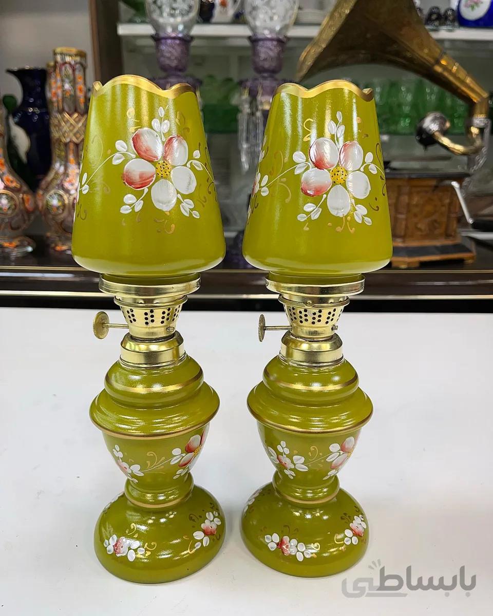 یک جفت چراغ موشی سبز آنتیک