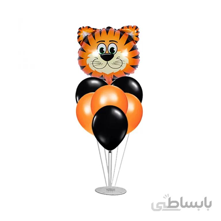 استند بادکنک 7 شاخه طرح ببر مدل STA294