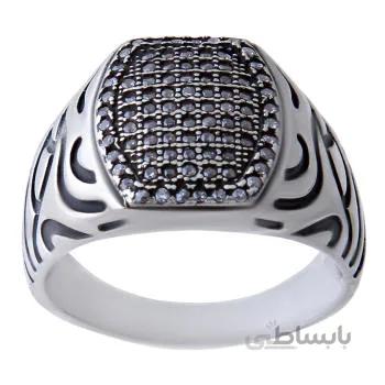 انگشتر نقره مردانه مدل نگین دار کد am_368