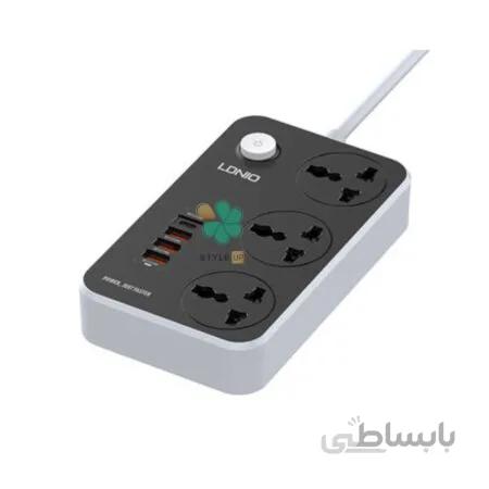 سه راهی برق ال دینیو مدل LDNIO SC3412 ا LDNIO SC3412 38W PD20W Power Strip 2-Meter Wall Extension Plug Cord with 3 Socket Outlets and 3 QC 3.0 USB
