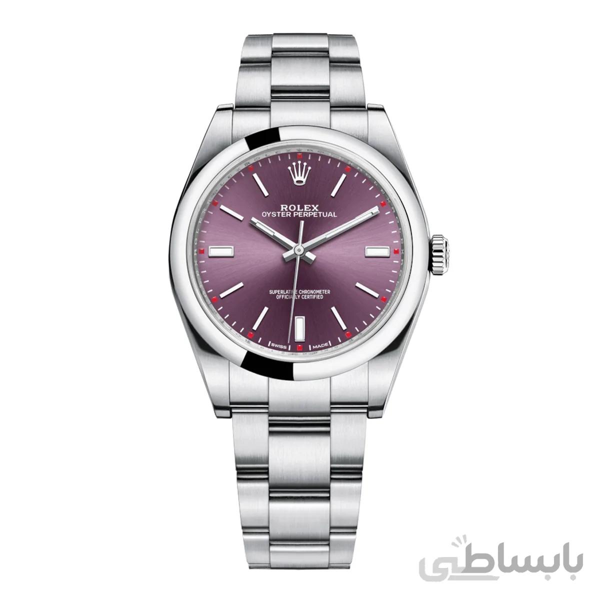 ساعت رولکس اویستر پرپچوال زرشکی OYSTER PERPETUAL