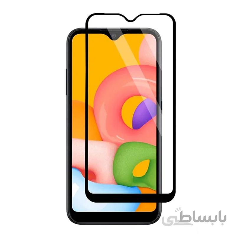 محافظ صفحه نمایش شیشه ای سامسونگ A01 تمام چسب و تمام صفحه Full Glass Screen Protector Samsung Galaxy A01