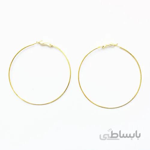 حلقه گوشواره طلایی 65mm بسته دو عددی