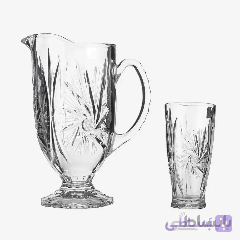 پارچ و لیوان کریستال پریما خورشیدی