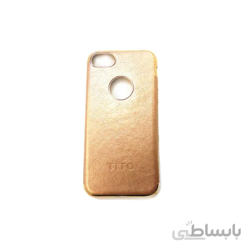 کاور طرح چرم برند Tito رنگ کرم برای گوشی iPhone مدل 7/8