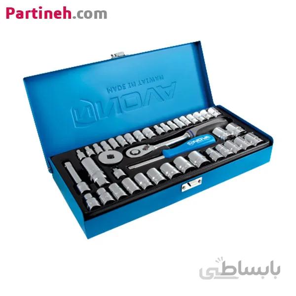 جعبه بکس 40 پارچه 1/4 و 3/8 اینچ نووا مدل NTS-7002 ساخت تایوان ا Nova 40 Pcs1/4 inch &3/8 inch Socket Set NTS-7002