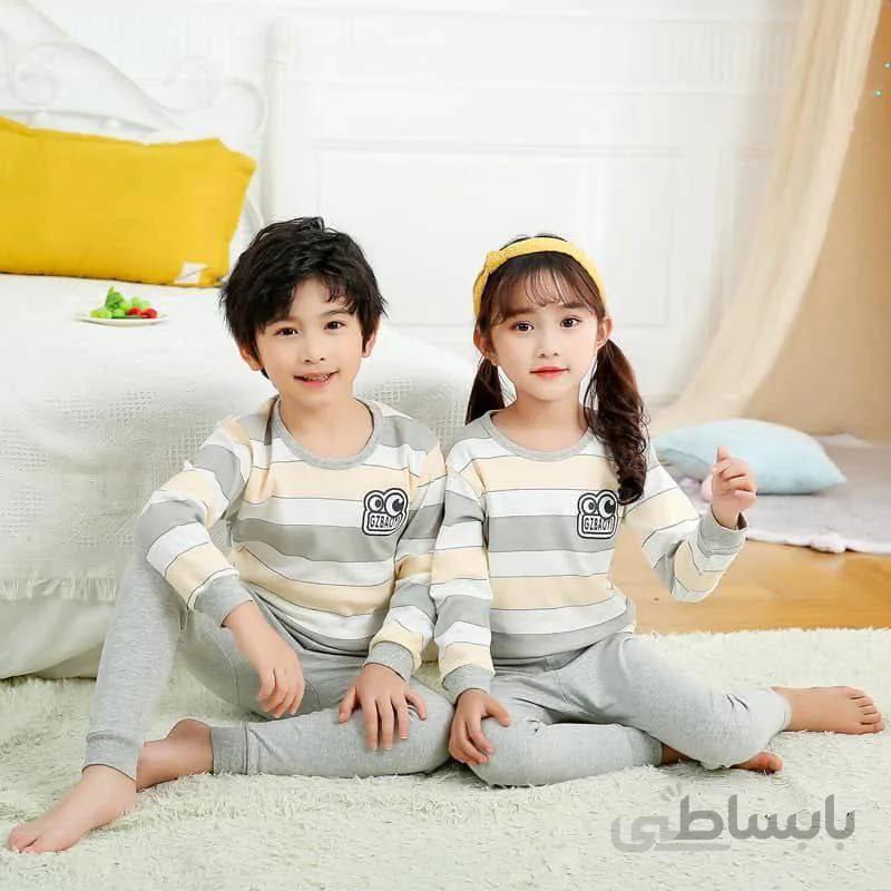 ست بلوز شلوار راه راه تمام پنبه کد:9095
