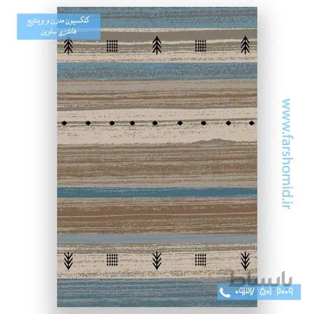 فرش ماشینی طرح 4002 شکلاتی کلکسیون ویژن فرش ساوین