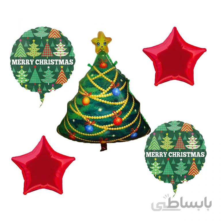ست بادکنک 5 تکه درخت کریسمس مدل STCH224