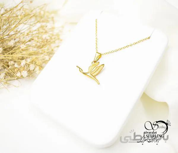 گردنبند استیل طرح پرستو