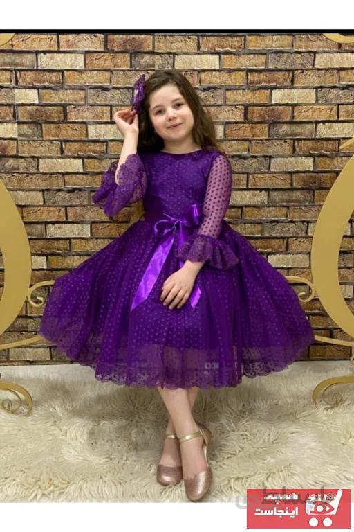 فروش لباس مجلسی دخترانه شیک و جدید برند Pumpido رنگ بنفش کد ty98283309