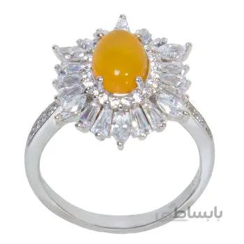 انگشتر نقره زنانه مدل عقیق شرف الشمس کد awr_004