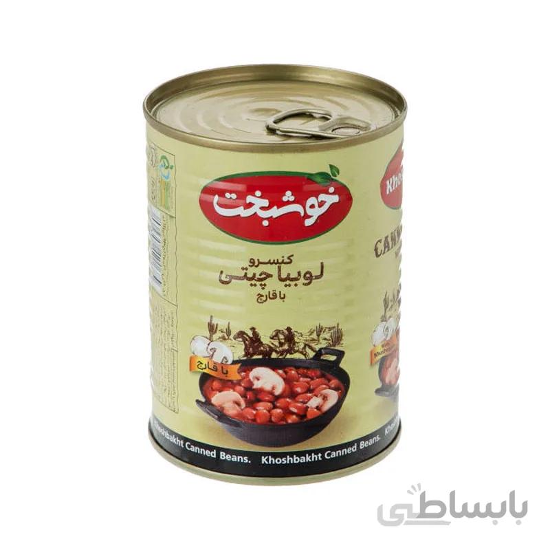 کنسرو لوبیا چیتی با قارچ خوشبخت 380 گرم