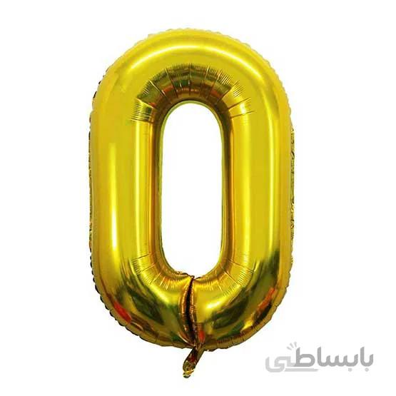 بادکنک فویلی طلایی عدد 0 سایز 32 اینچ