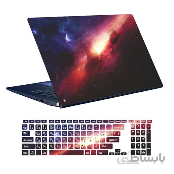 اسکین لپ تاپ طرح Space کد ۳۱ به همراه استیکر کیبورد