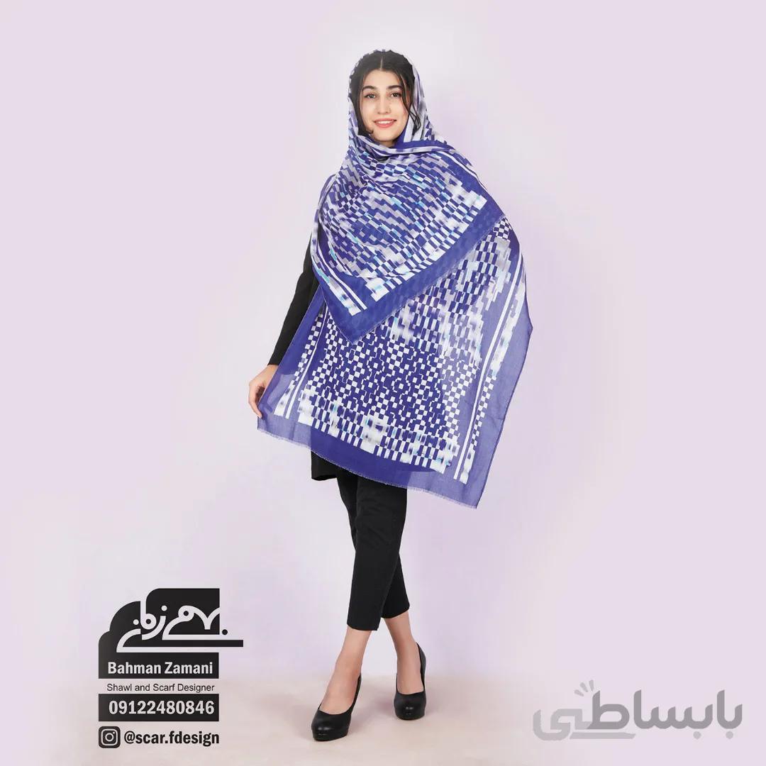 شال با طرح لاجورد برند بهمن زمانی