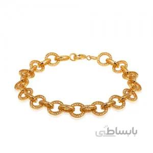 دستبند طلا زنانه طرح زنجیر فیوژن هرمس کد CB414