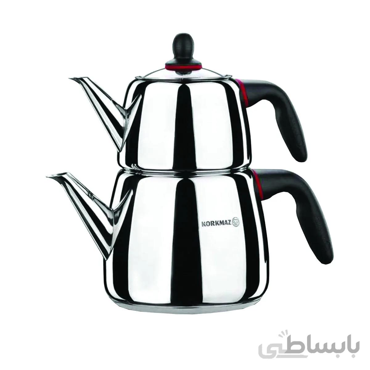 کتری و قوری کرکماز مدل Gusto A060 ا Korkmaz Gusto A 060 Kettle and Teapot
