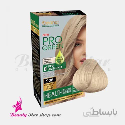 کیت رنگ مو بدون آمونیاک کلینیک شماره 908 بلوند نقره ای کاملا روشن