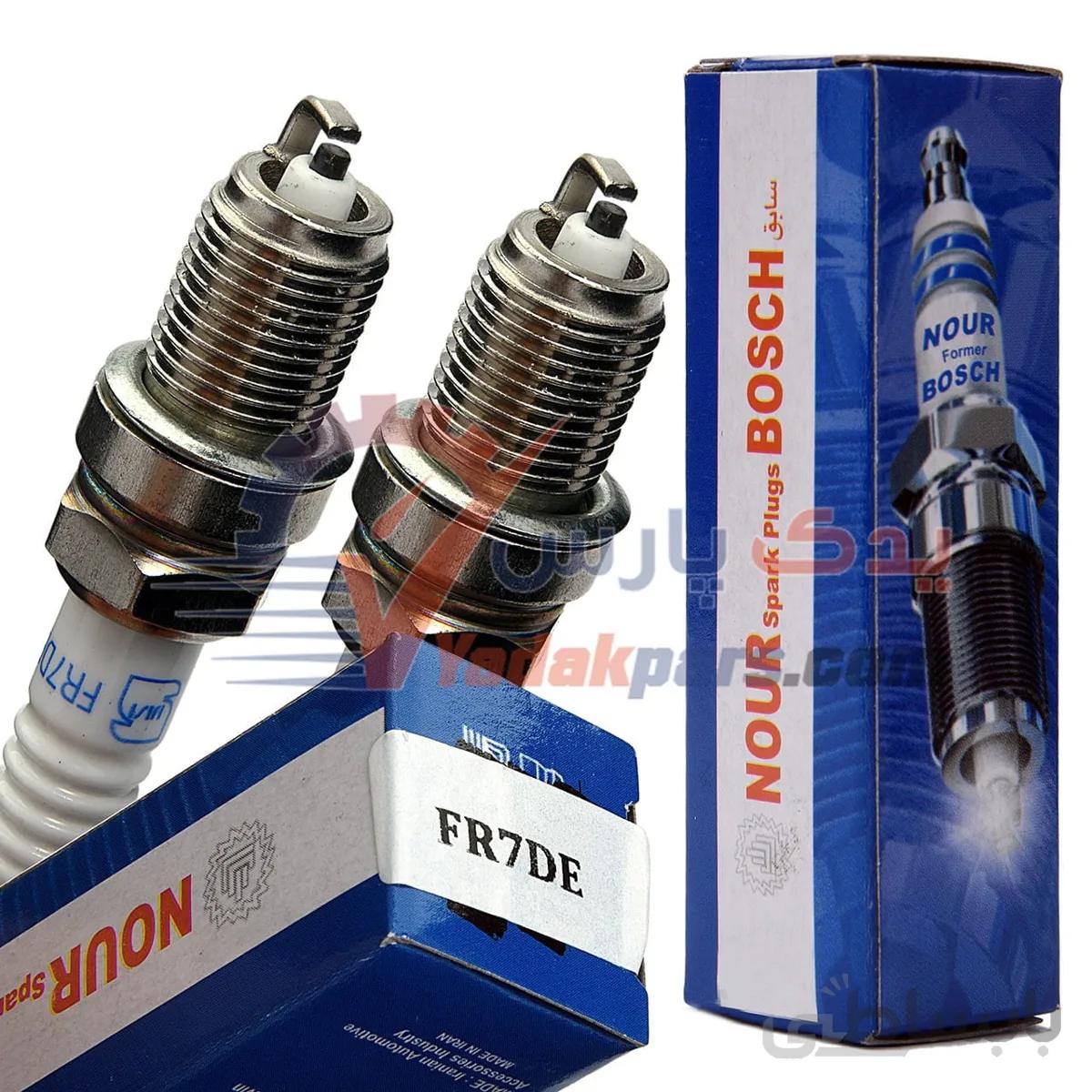 شمع پایه کوتاه تکسوز نور (بسته4عددی) ا NOUR BOSCH Spark Plugs FR7DE IRAN