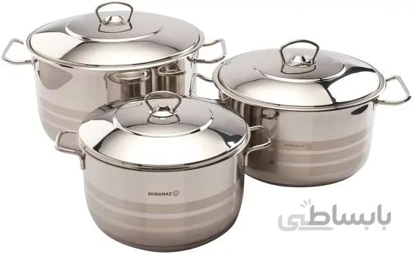 سرویس قابلمه 6 پارچه استیل کرکماز مدل A1803