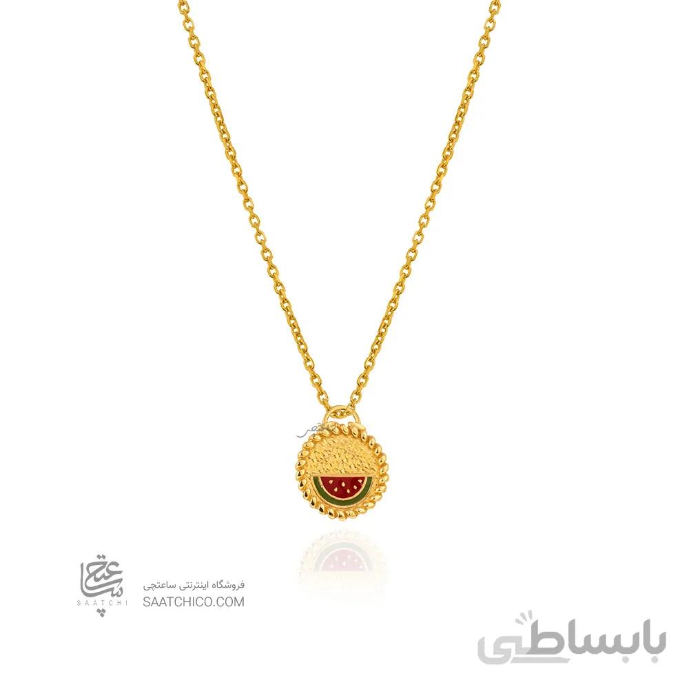 آویز طلا طرح هندوانه میناکاری کد CP373