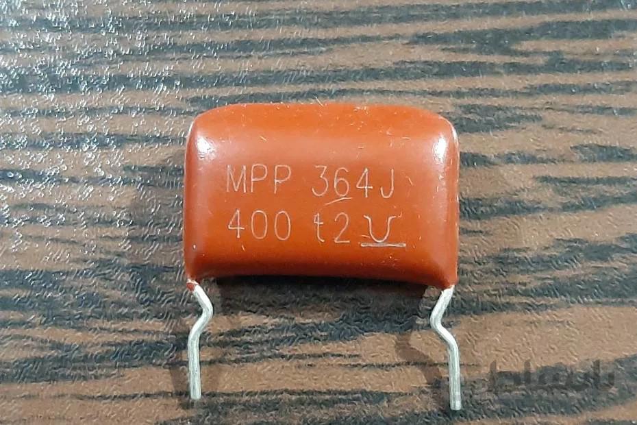 POLYESTER 400V 360nF – خازن پلی استر، ۴۰۰ ولت، ۳۶۰ نانوفاراد