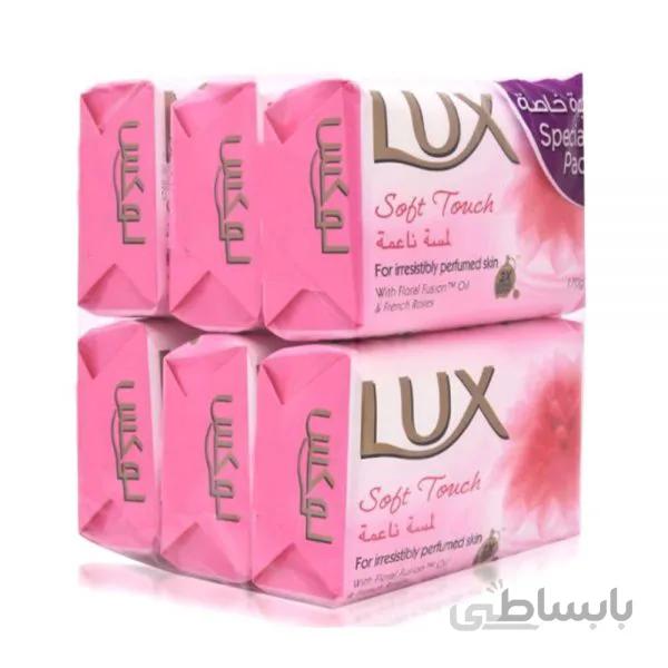 صابون لوکس ۱۷۰ گرم – با ترکیب روغن گل رزهای فرانسوی – باکس ۶ عددی – Lux soft Touch soap