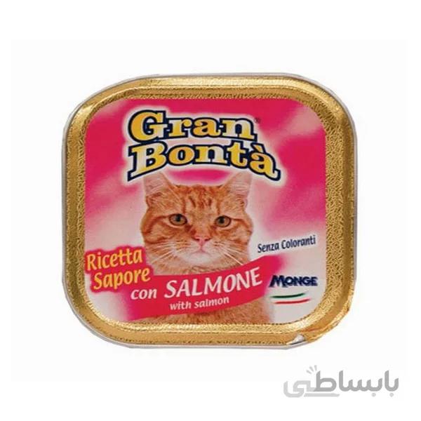 غذای پته گربه gran bonta حاوی ماهی سالمون وزن 100 گرمی
