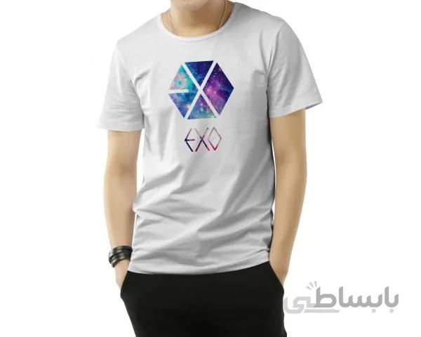 تیشرت سفید طرح اکسو Exo