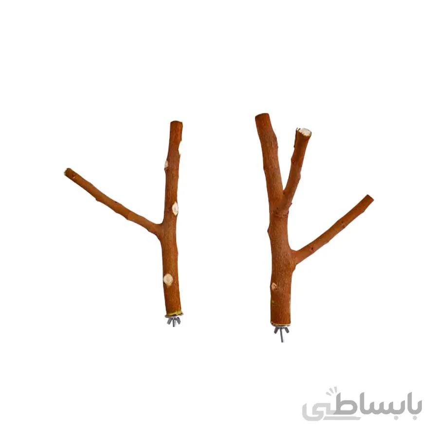 چوب قفس پرنده مدل طبیعی دو شاخه