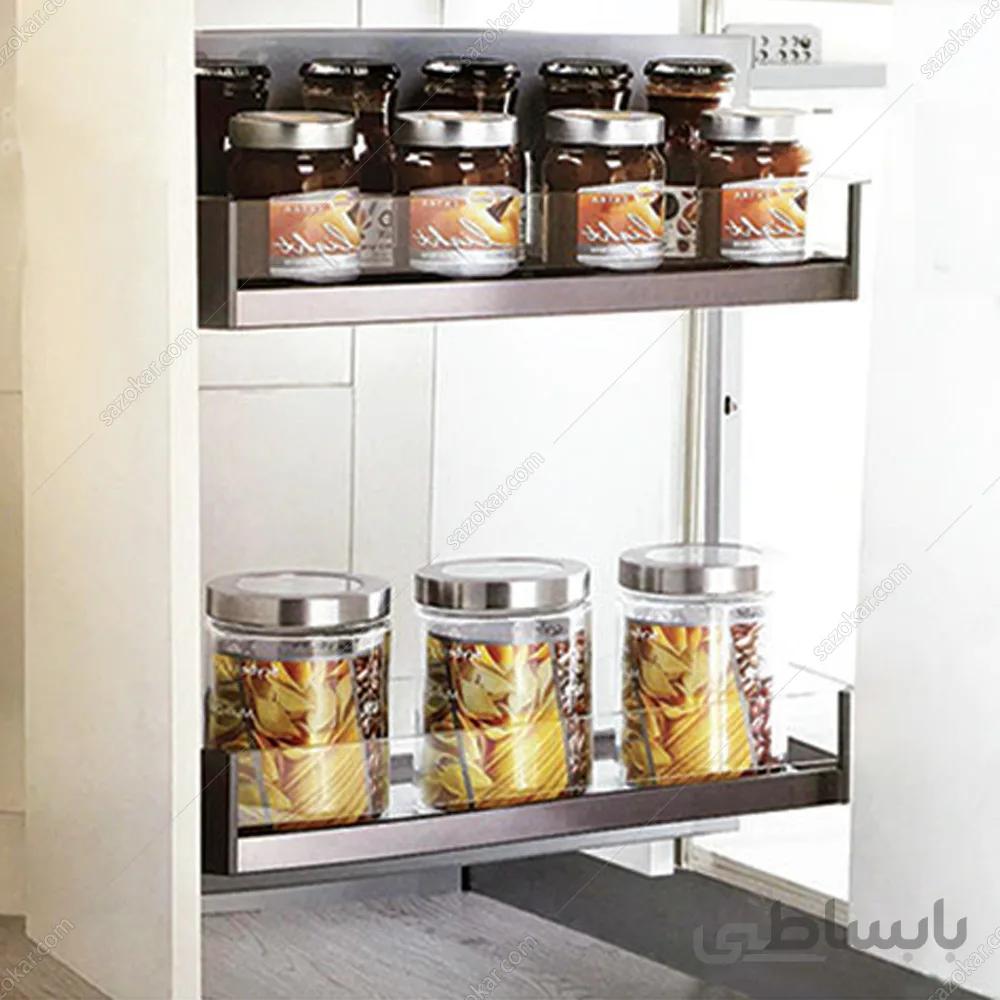 سوپر جا بطری زیر صفحه کریستال متصل به بدنه یونیت عرض 15 راست فانتونی مدل f212 ا Fantoni F212 Cabinet basket