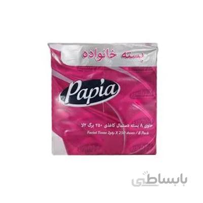 دستمال کاغذی اقتصادی پاپیا ۸ بسته ای – کارتن ۴ تایی