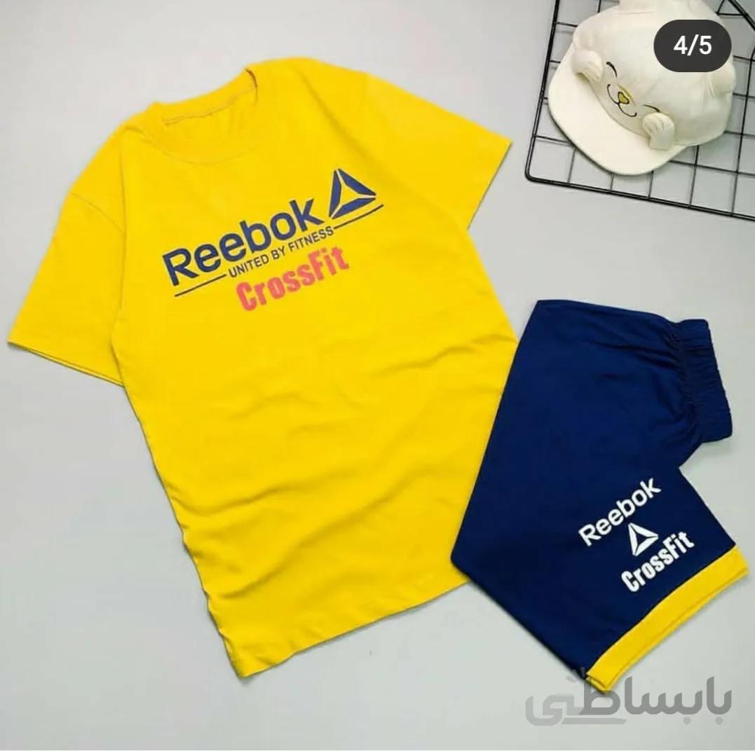 ست تیشرت شلوارک پسرانه استین کوتاه سایز 60 و 65 زرشکی ابی یخی یشمی لیمویی